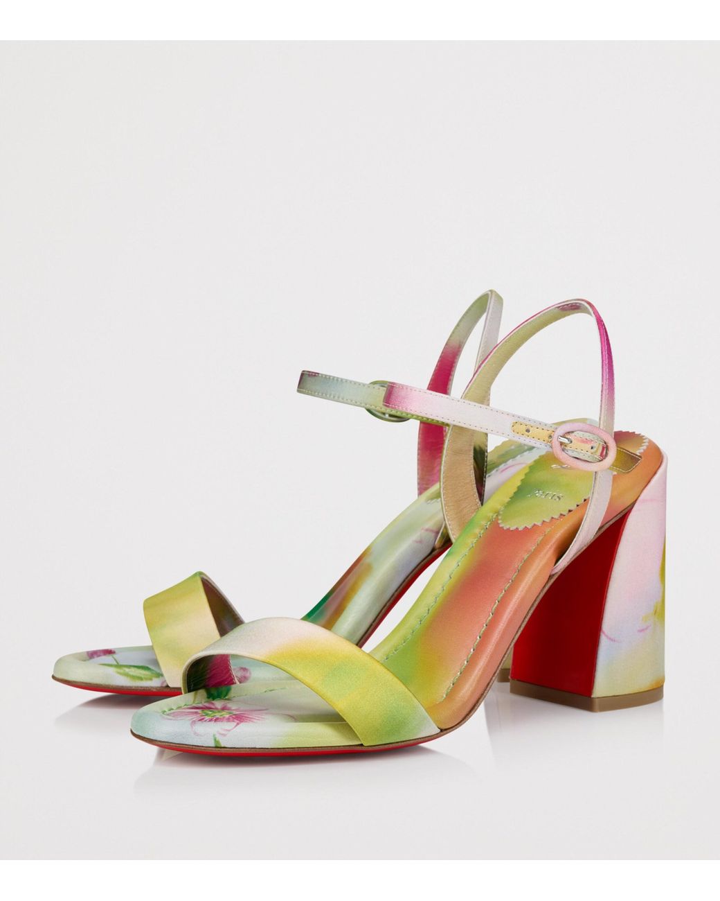 Christian Louboutin Pink Miss Jane Tie-Dye Satin Sandals 85