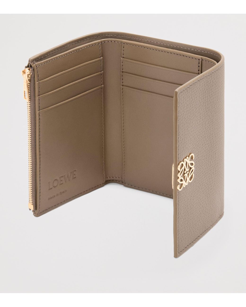 Loewe Brown Anagram Small Vertical Leather Wallet