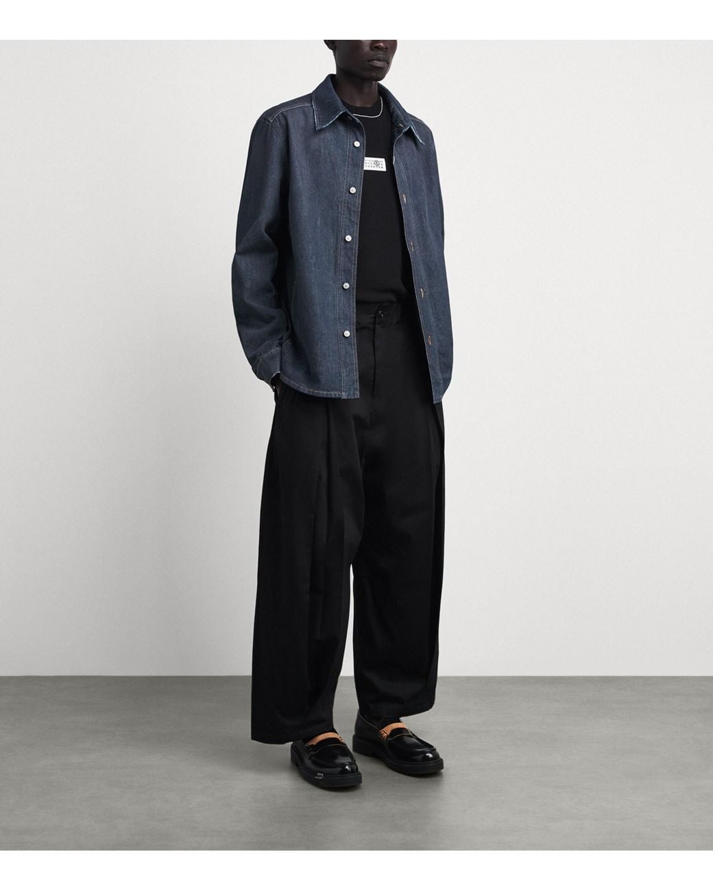 MM6 by Maison Margiela Blue Denim Overshirt for men