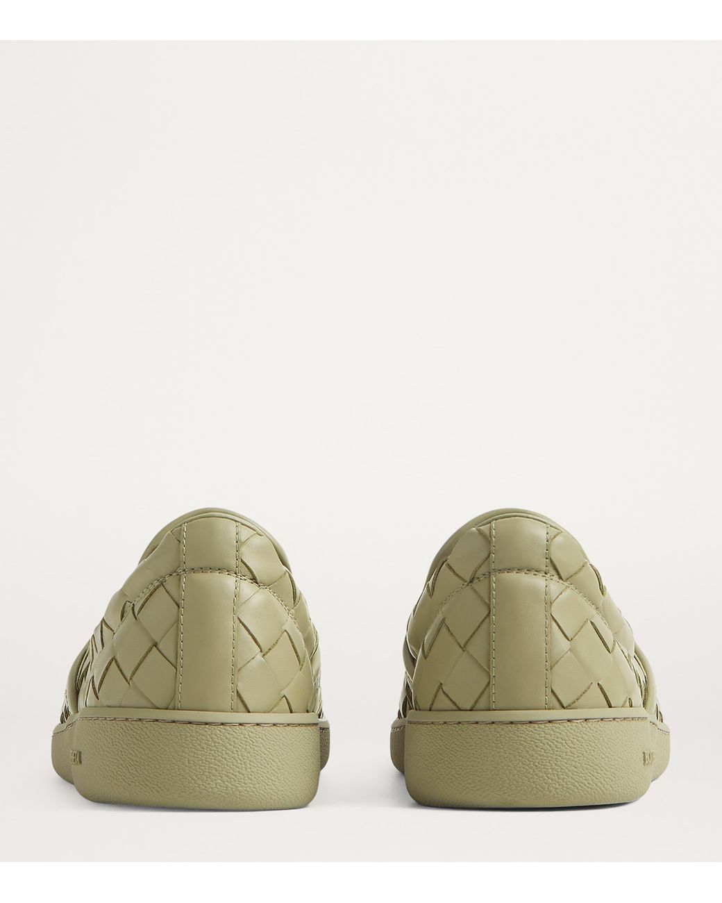 Bottega Veneta Green Leather Intrecciato Sawyer Sneakers for men