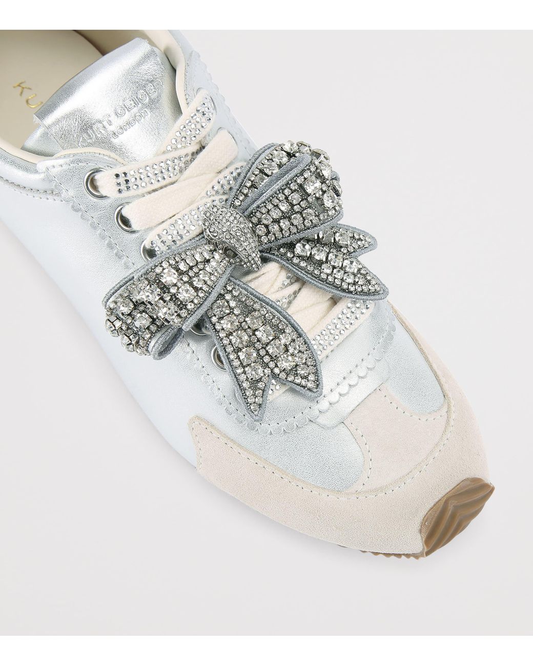 Kurt Geiger White Leather Islington Bow Sneakers