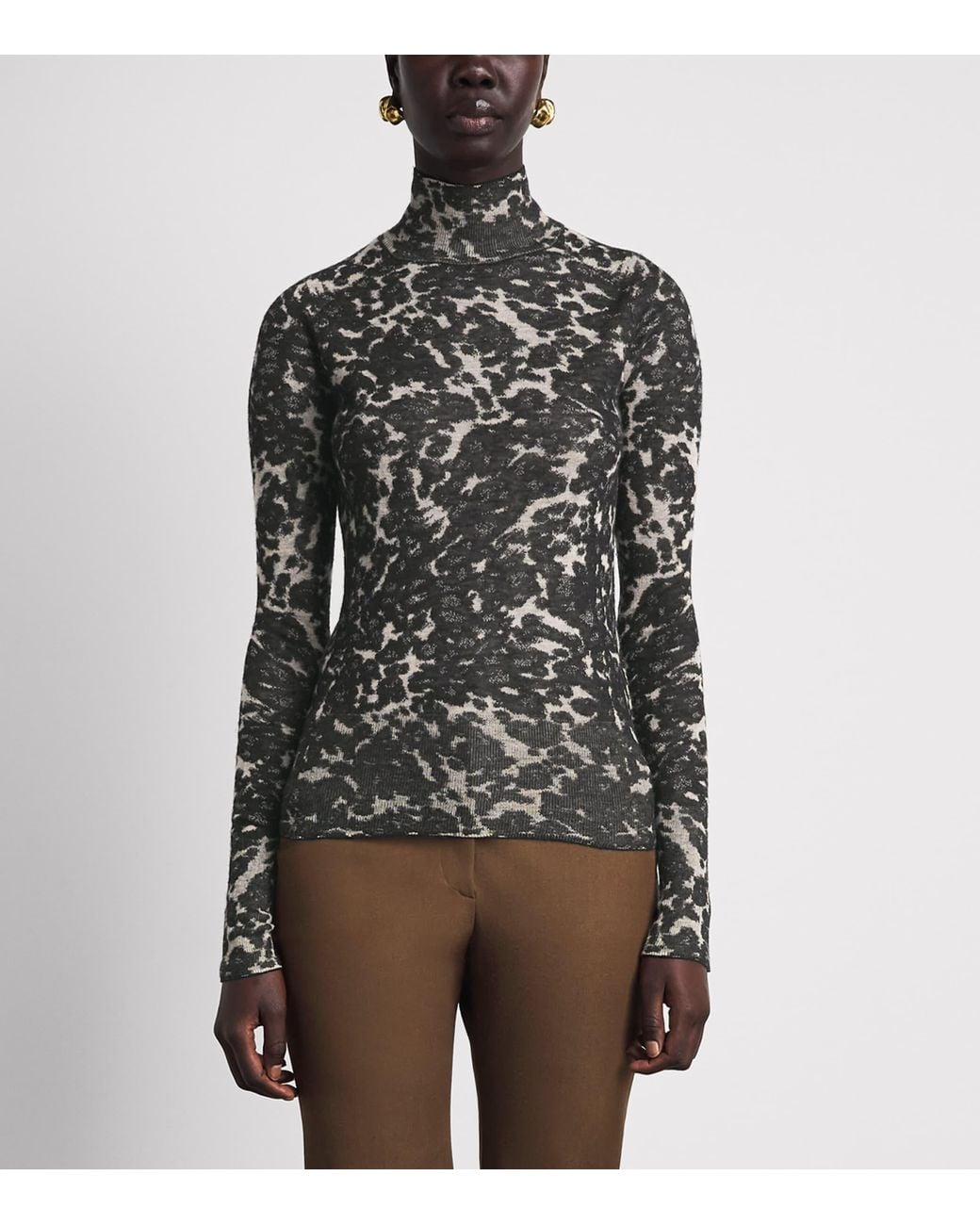 Joseph Black Cashmere Jacquard Cashair Yasmin Sweater