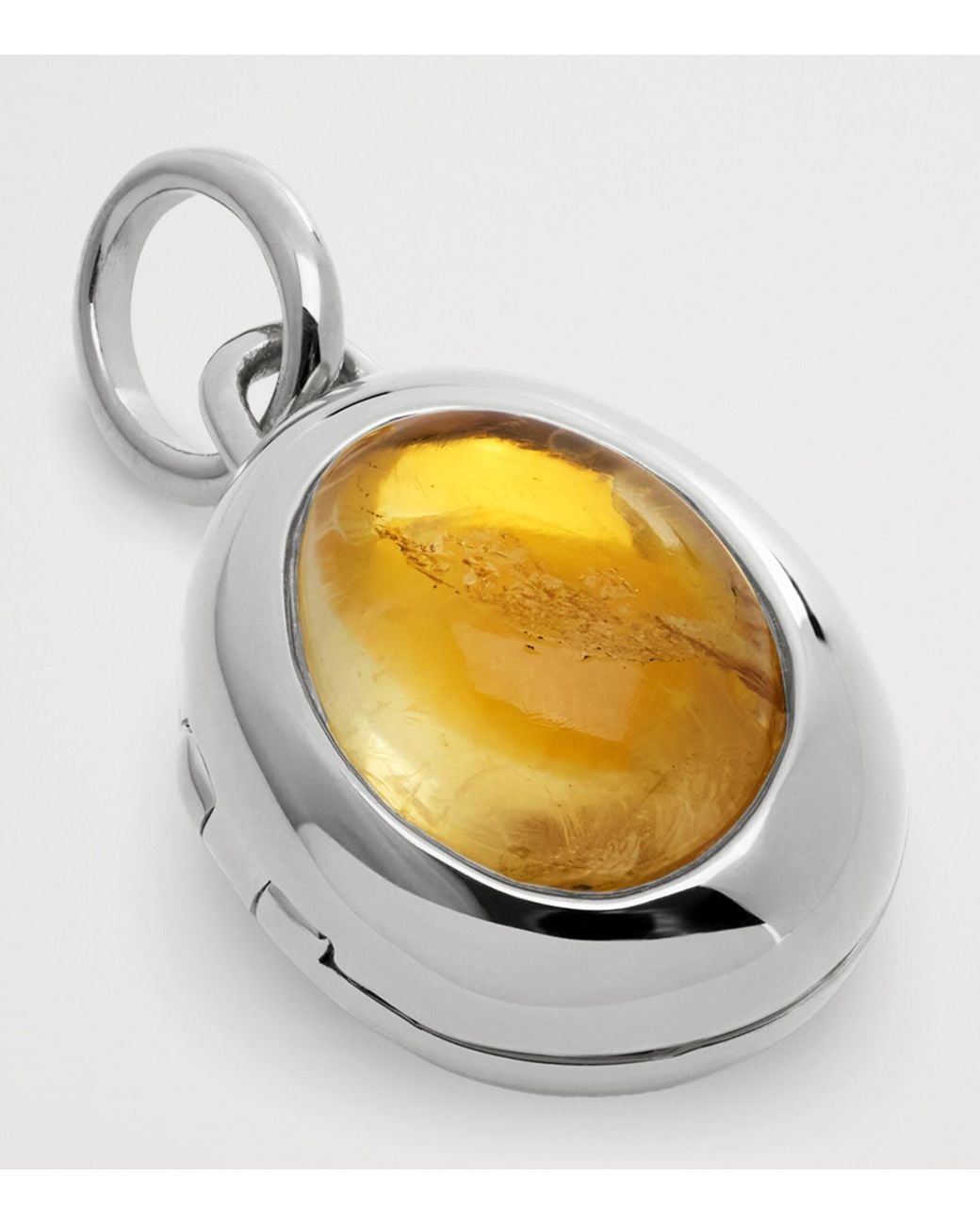 Monica Vinader Metallic Sterling And Citrine November Birthstone Locket