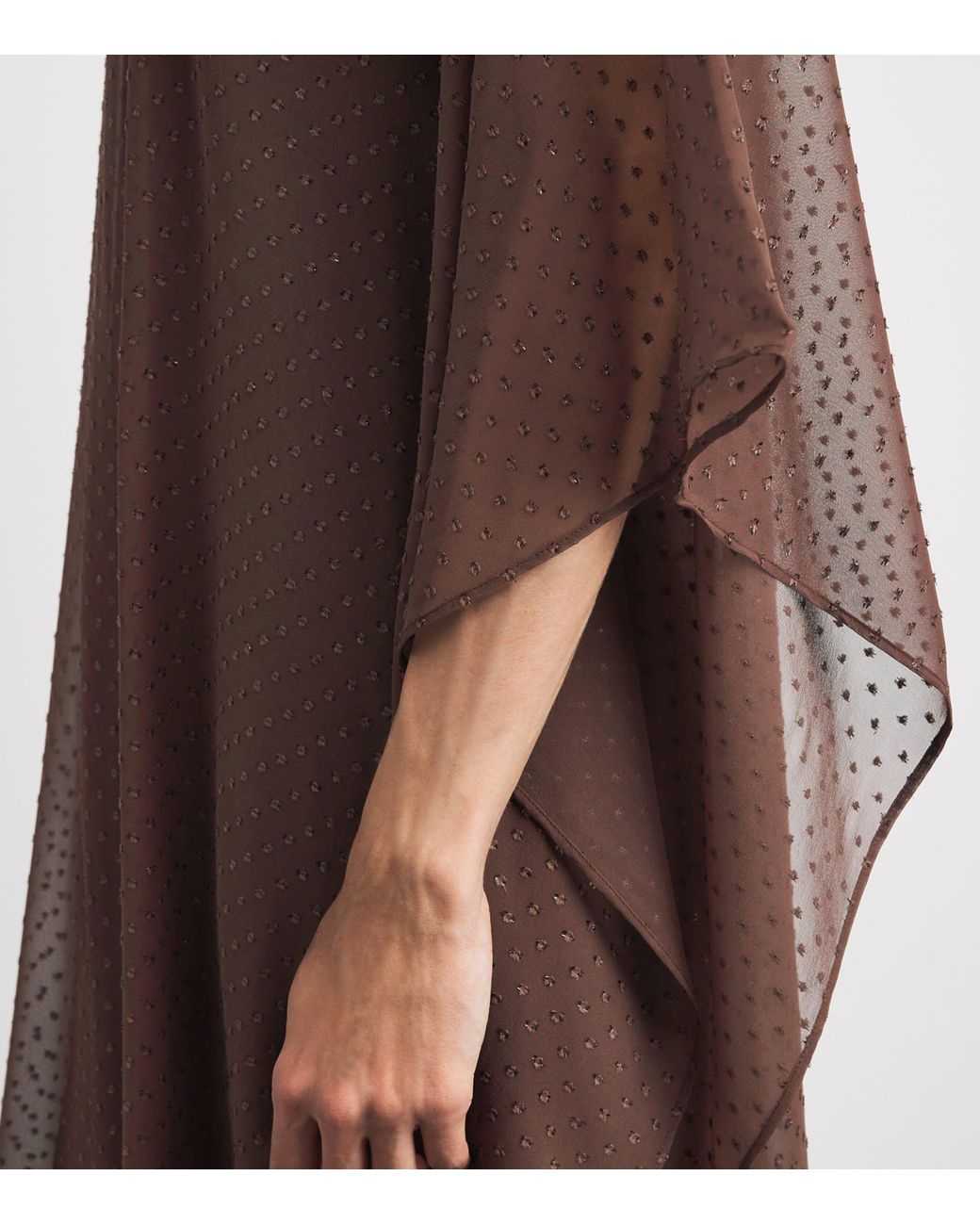 Taller Marmo Brown Silk-Blend Muscat Kaftan Maxi Dress