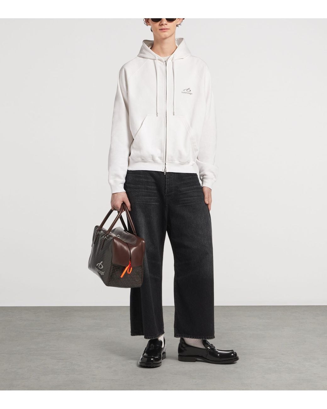 Balenciaga White Cotton Bodies Hoodie for men
