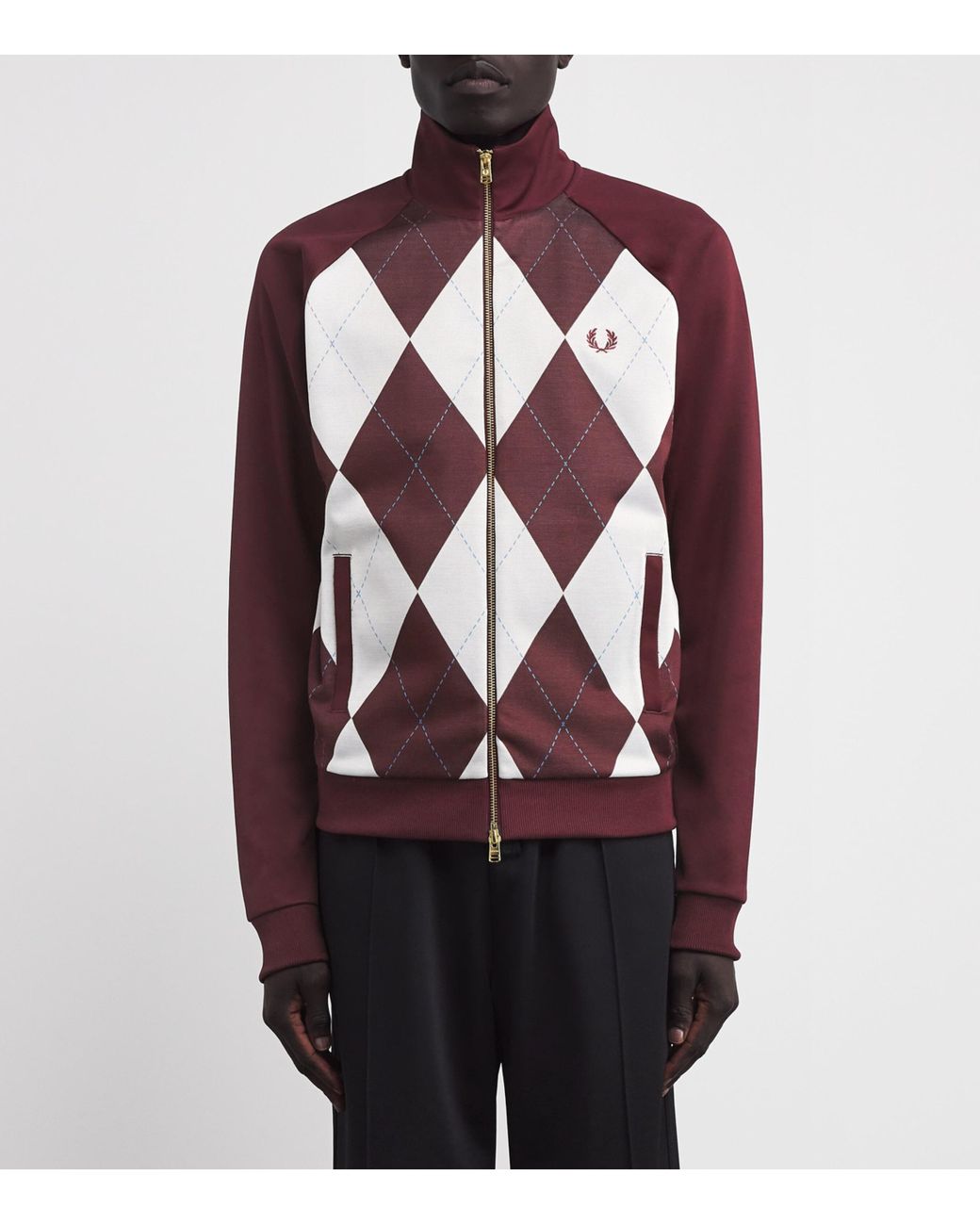 Fred Perry Argyle Track Jacket in Purple for Men | Lyst