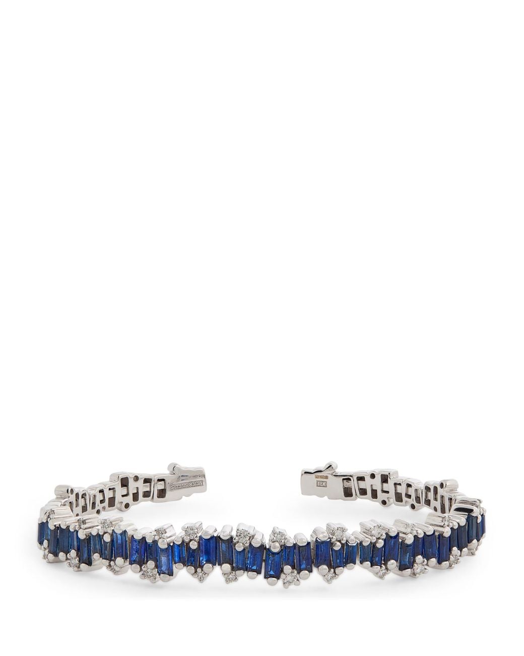 Suzanne Kalan White Diamond And Sapphire And Shimmer Audrey Bangle