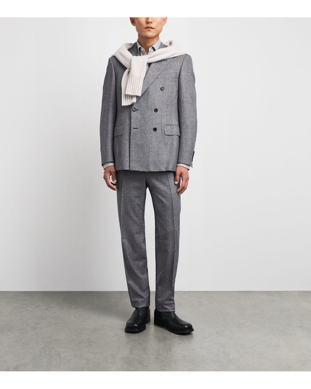 Canali Gray Wool Check 2-Piece Suit for men