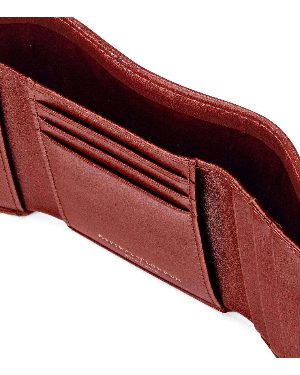 Aspinal Red Leather Trifold Wallet for men