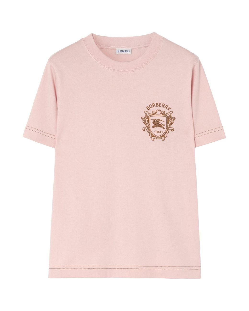 Burberry Pink Cotton Ekd Crest T-Shirt