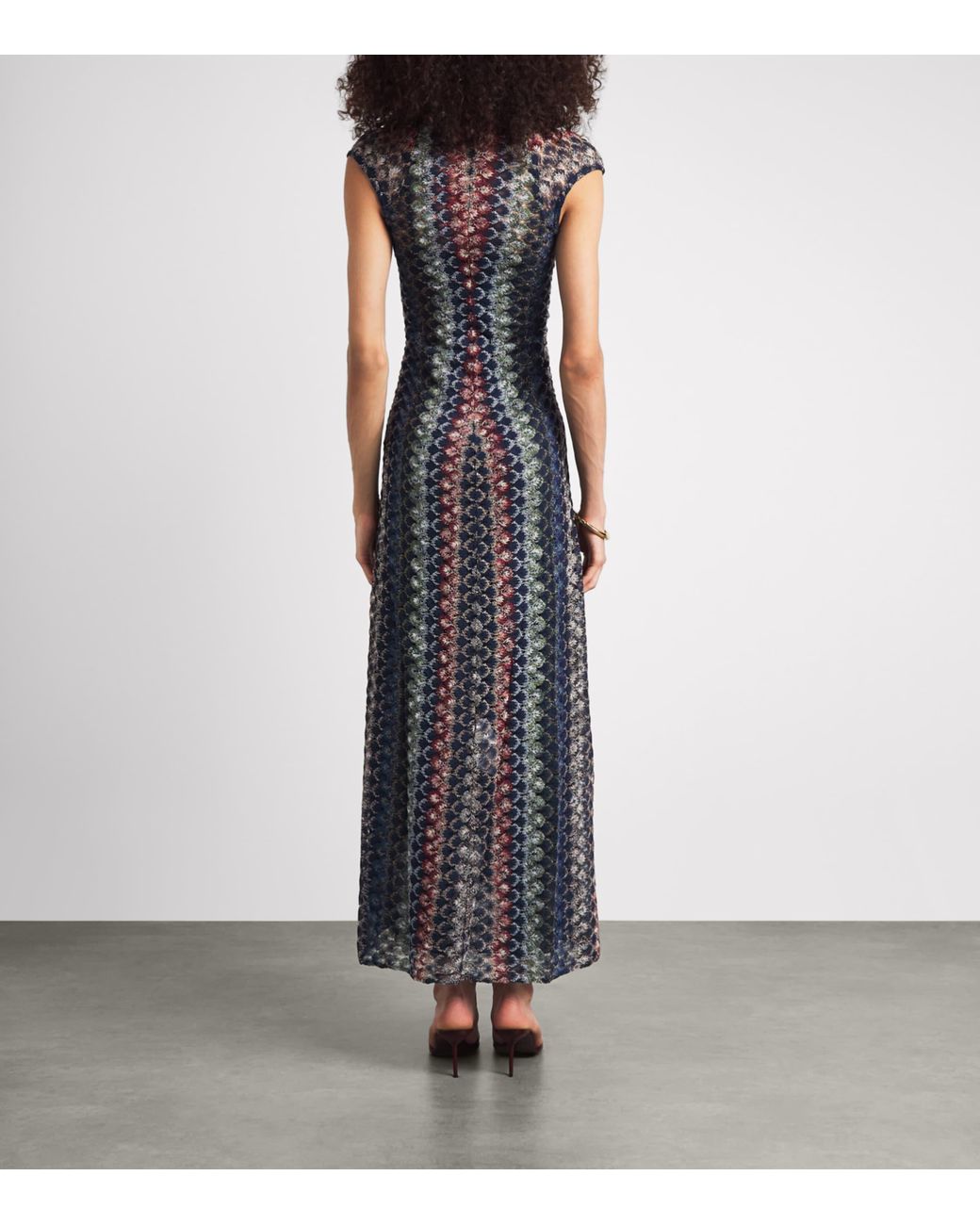 Missoni Black Crochet-Knit Gathered Maxi Dress