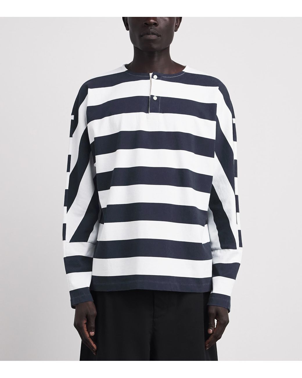 Jacquemus Blue Cotton Sailor Henley T-Shirt for men