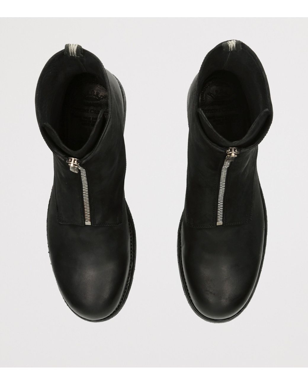 Officine Creative Black Leather Bulla Ankle Boots for men