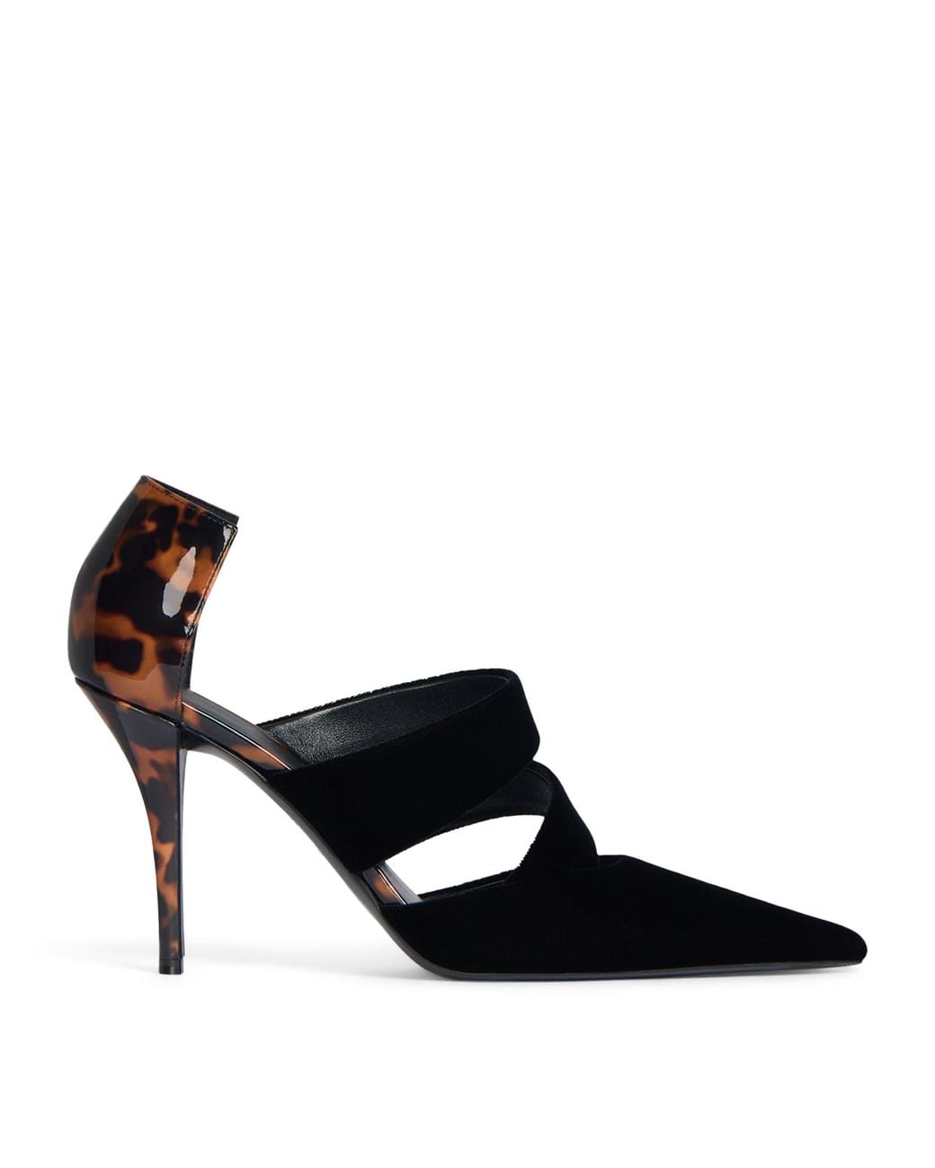 Balmain Black Leather And Velvet Pumps
