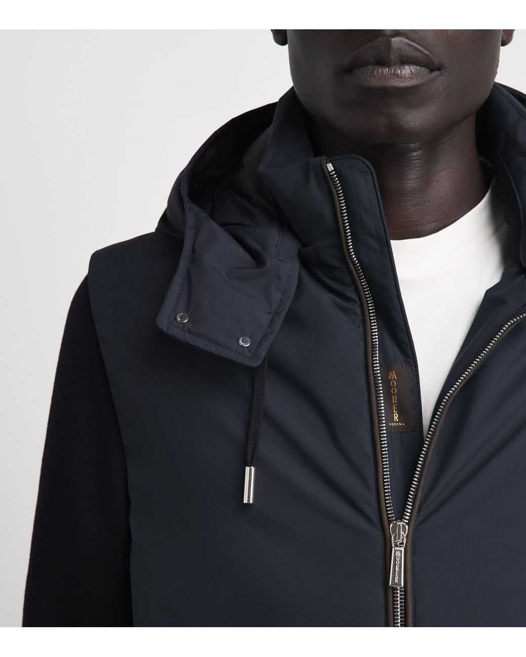 Moorer Blue Quilted Hybrid Jacket for men
