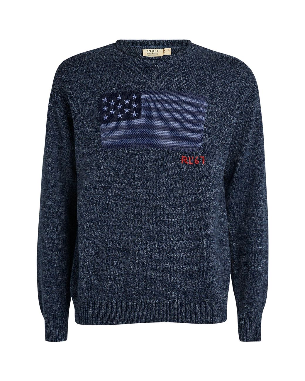 Polo Ralph Lauren Tonal American Flag Sweater in Blue for Men | Lyst