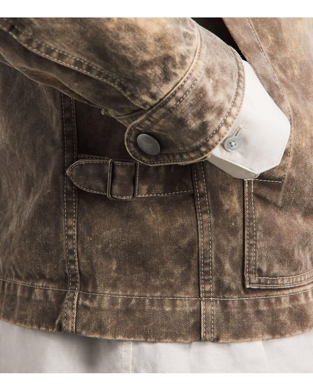 IM MEN Brown Cotton Elements Jacket for men