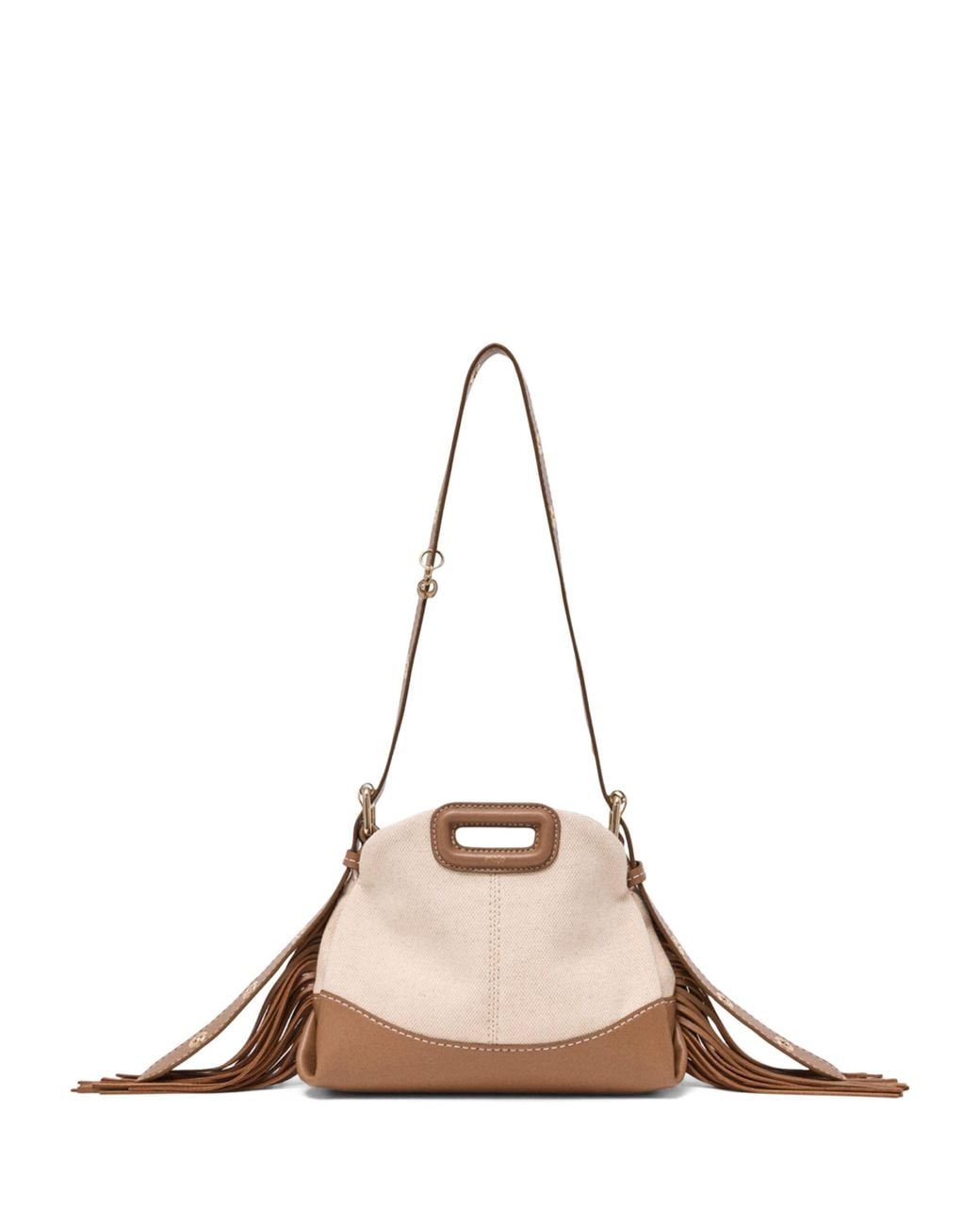 Maje Natural Small Canvas Miss M Shoulder Bag