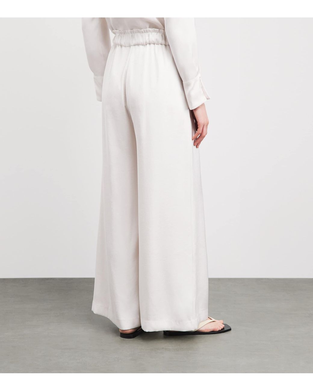 Claudie Pierlot White Satin Tailored Trousers