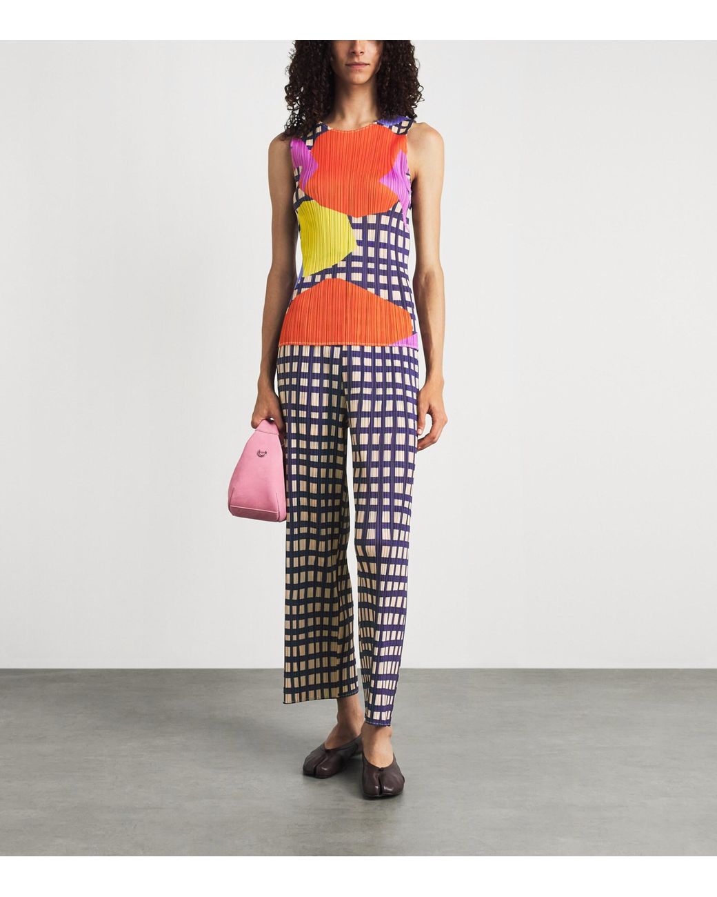 Pleats Please Issey Miyake Orange Market Tank Top
