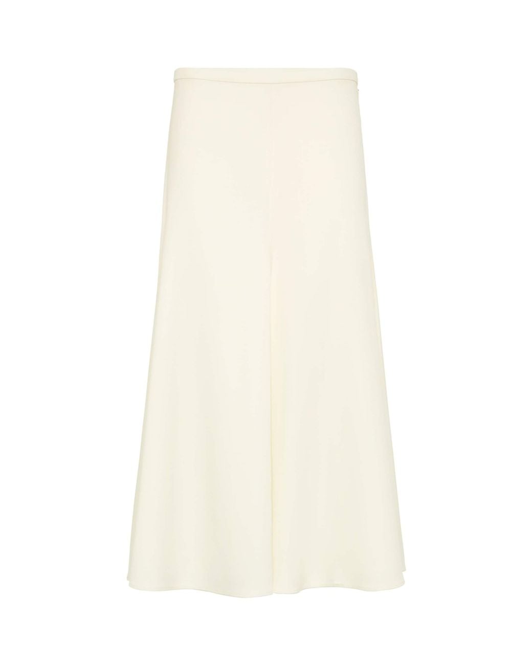 Brunello Cucinelli White Virgin Wool Fluted Midi Skirt