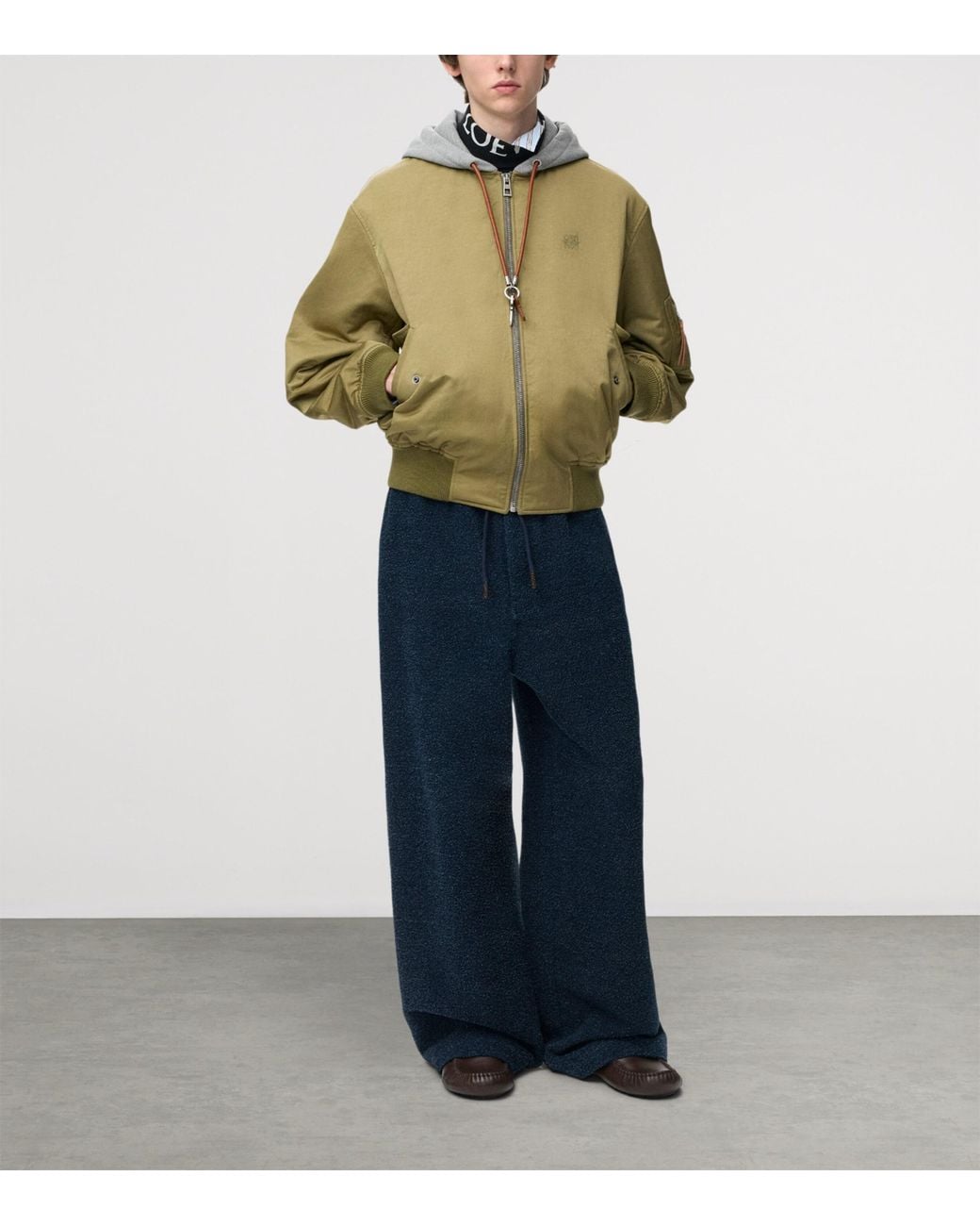 Loewe Blue Textured Drawstring Trousers for men