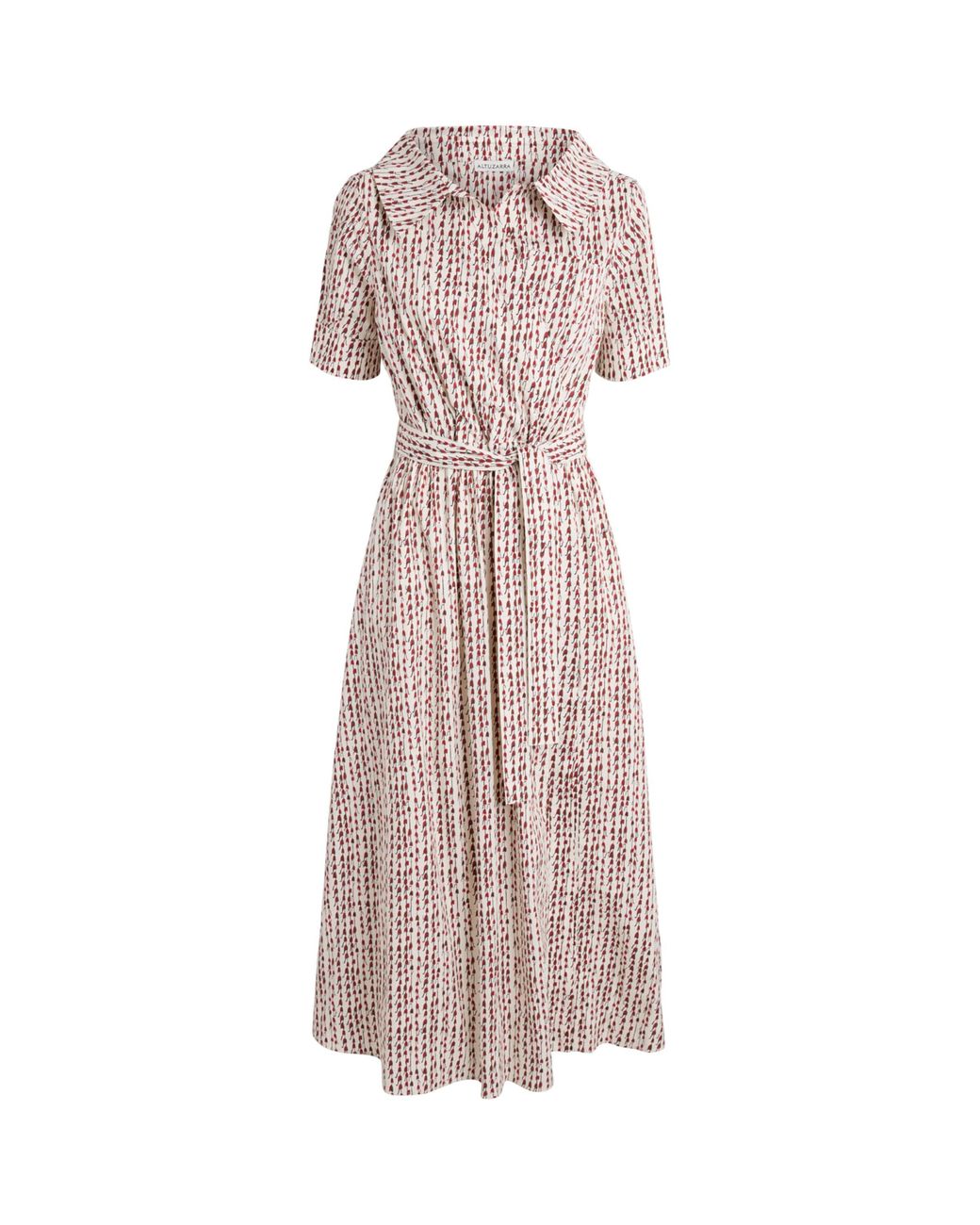 Altuzarra Pink Stretch-Cotton Bluebell Print Midi Shirt Dress