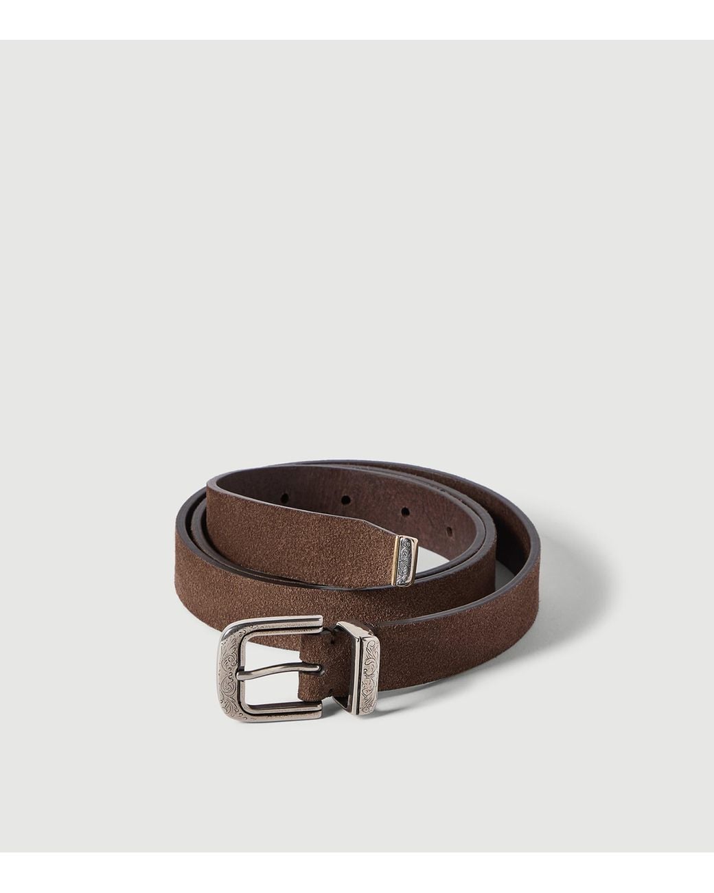 Brunello Cucinelli Brown Reversed Leather Belt for men