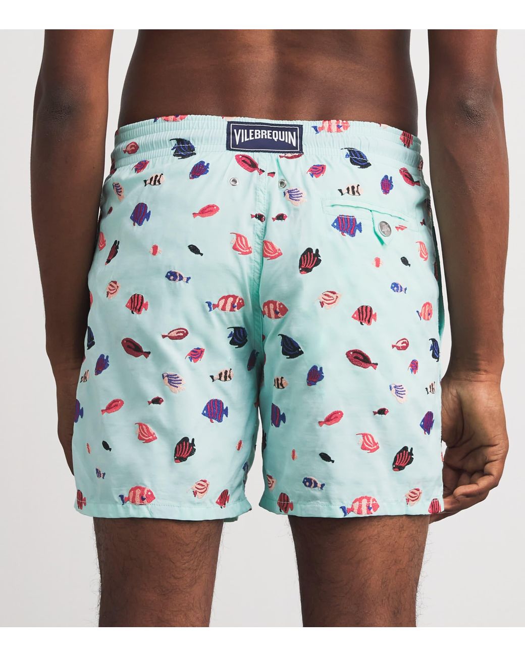Vilebrequin Blue Embroidered Fishy Dance Swim Shorts for men