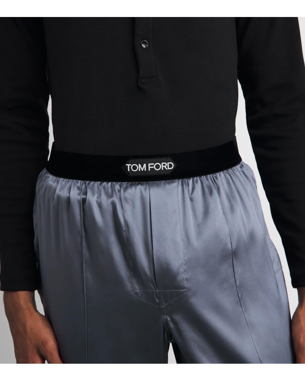 Tom Ford Blue Silk-Blend Pyjama Trousers for men