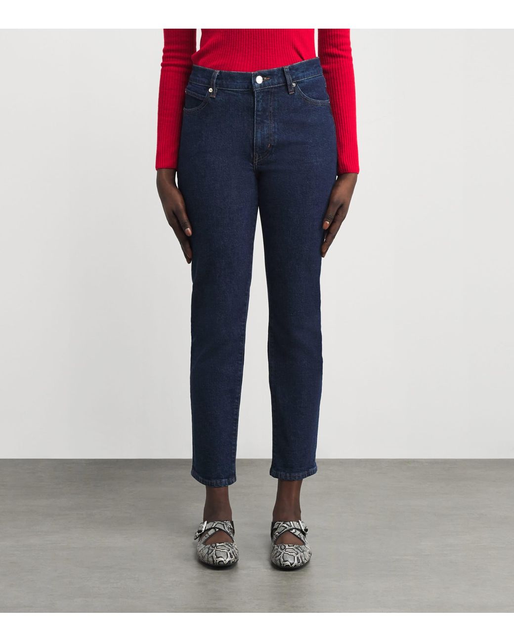 FRAME Blue The Borrowed Straight Jeans