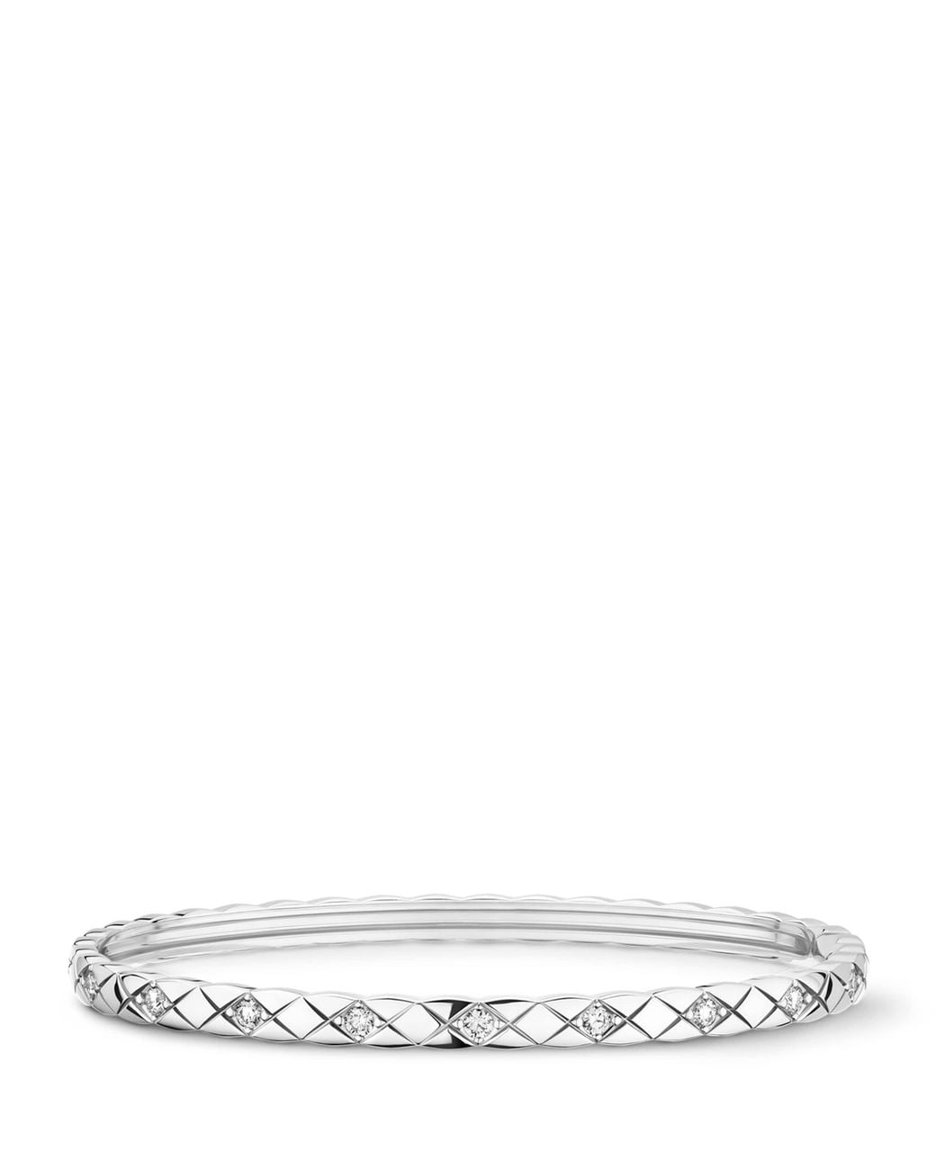 Chanel White And Diamond Coco Crush Bangle