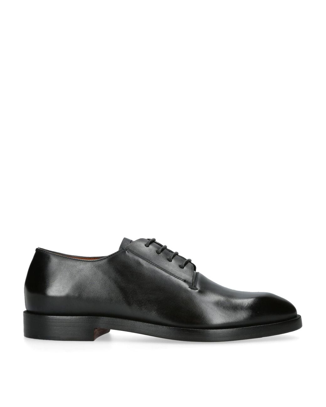 Zegna Black Leather Torino Derby Shoes for men