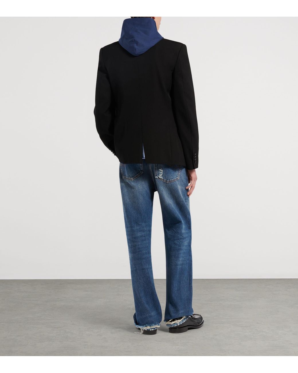 Balenciaga Black Wool Double-Breasted Jacket for men