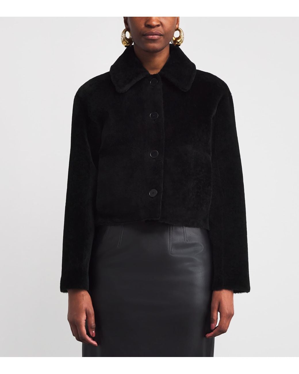 Joseph Black Shearling Reversible Alloway Jacket