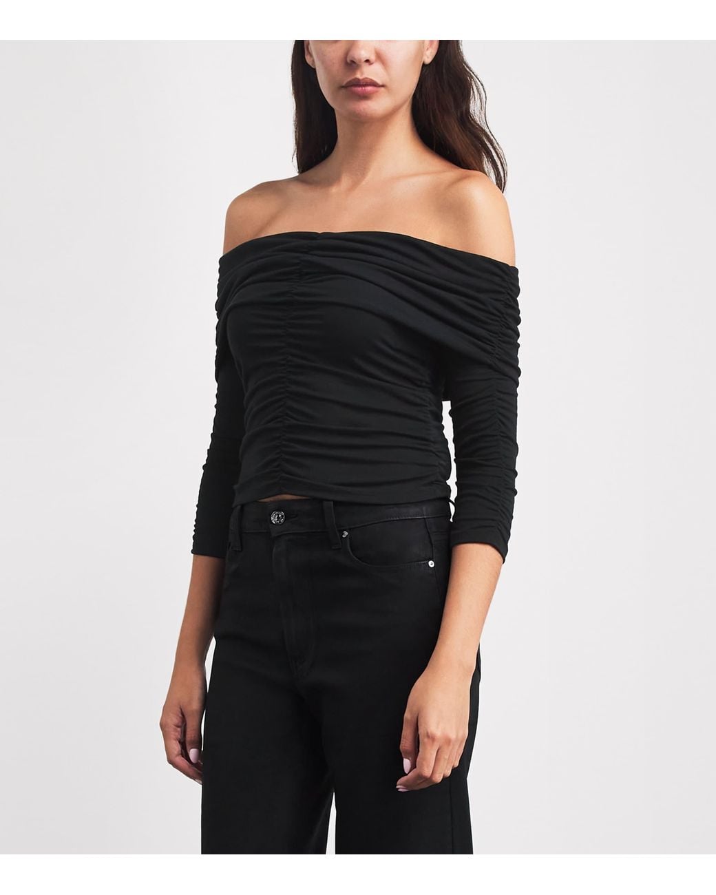 PAIGE Black Off-The-Shoulder Naya Top