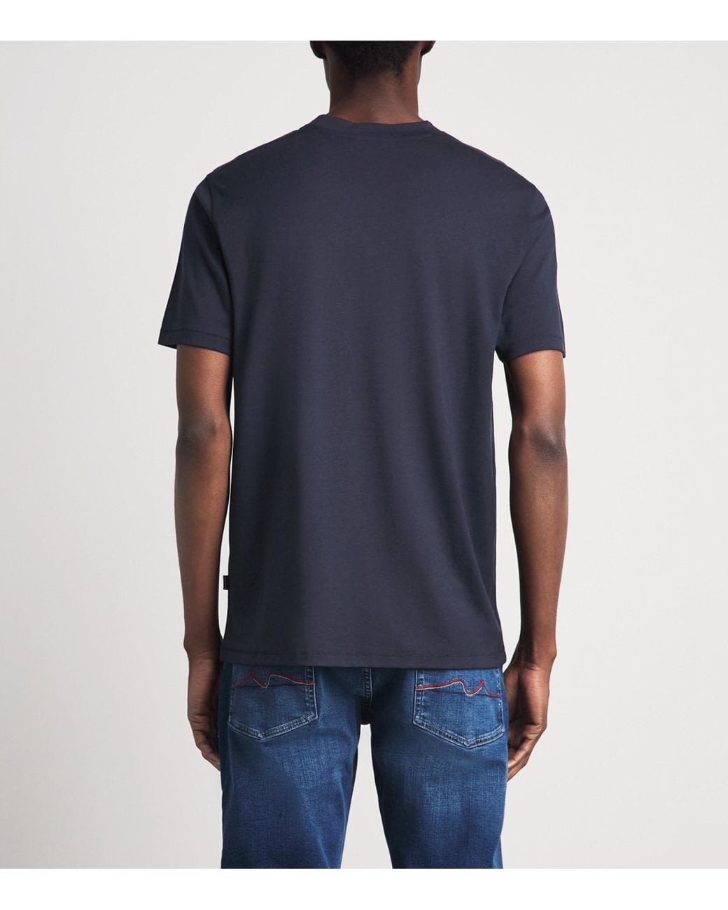 7 For All Mankind Blue Crew-Neck T-Shirt for men