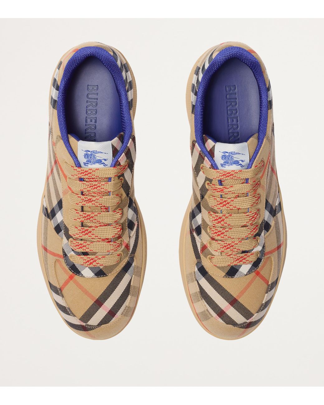 Burberry Brown Check Terrace Sneakers for men
