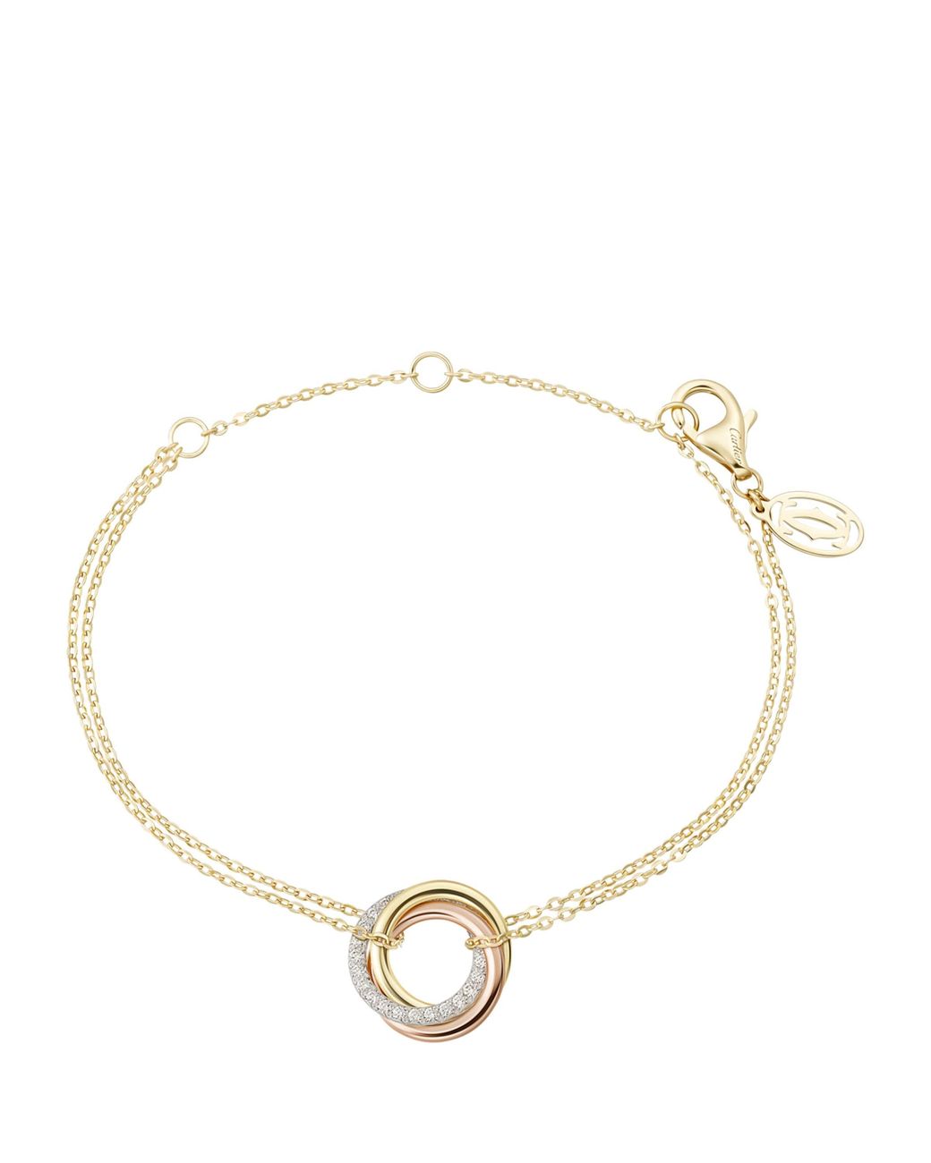 Cartier Metallic Mixed And Diamond Trinity Chain Bracelet