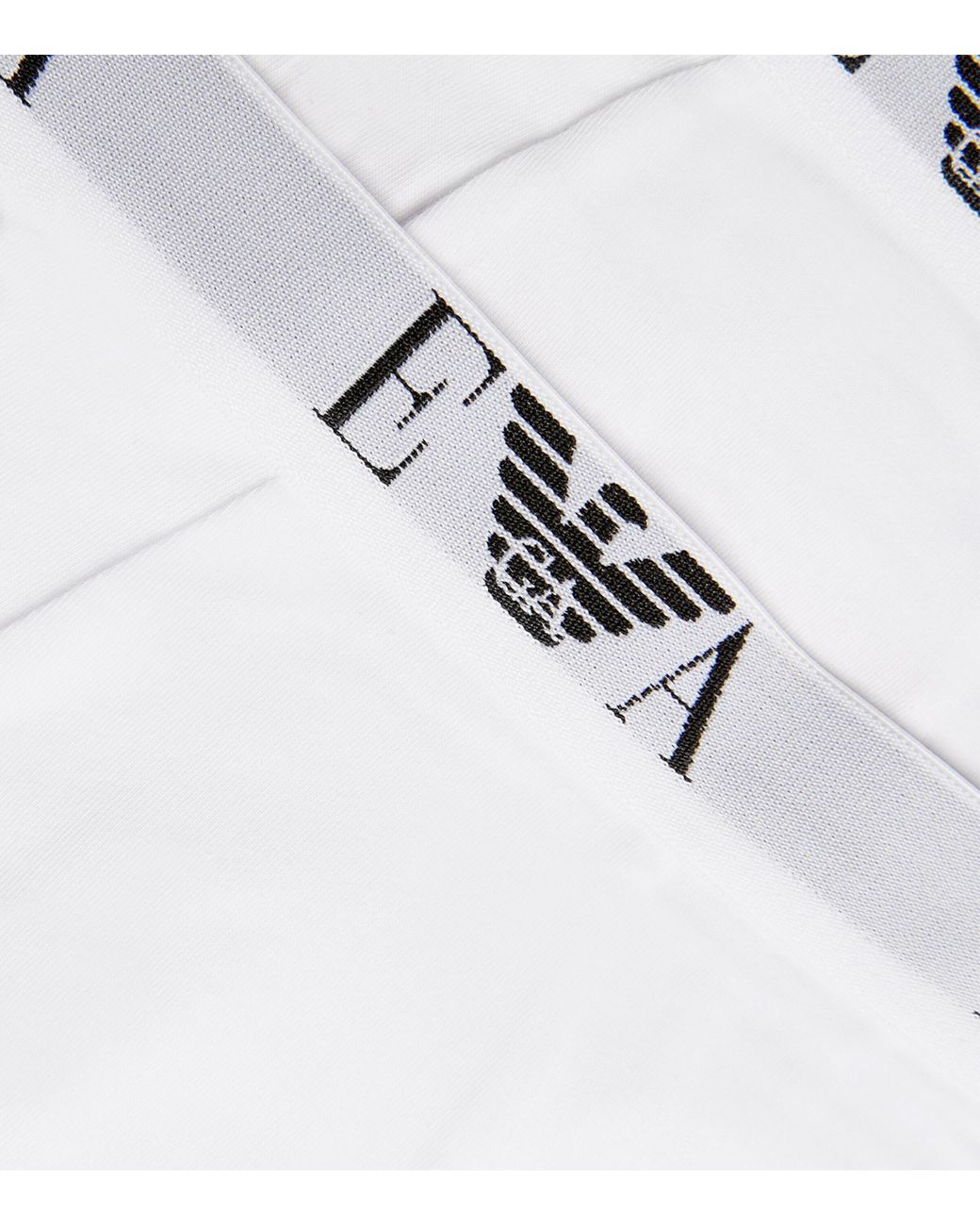 Emporio Armani White Stretch-Cotton Eagle Monogram Trunks for men