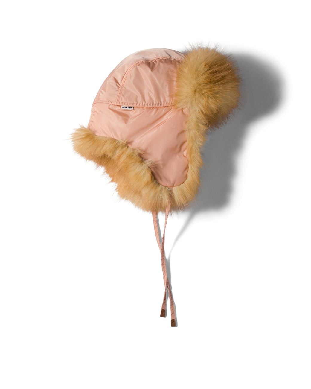 Miu Miu Natural Faux Fur-Trimmed Trapper Hat