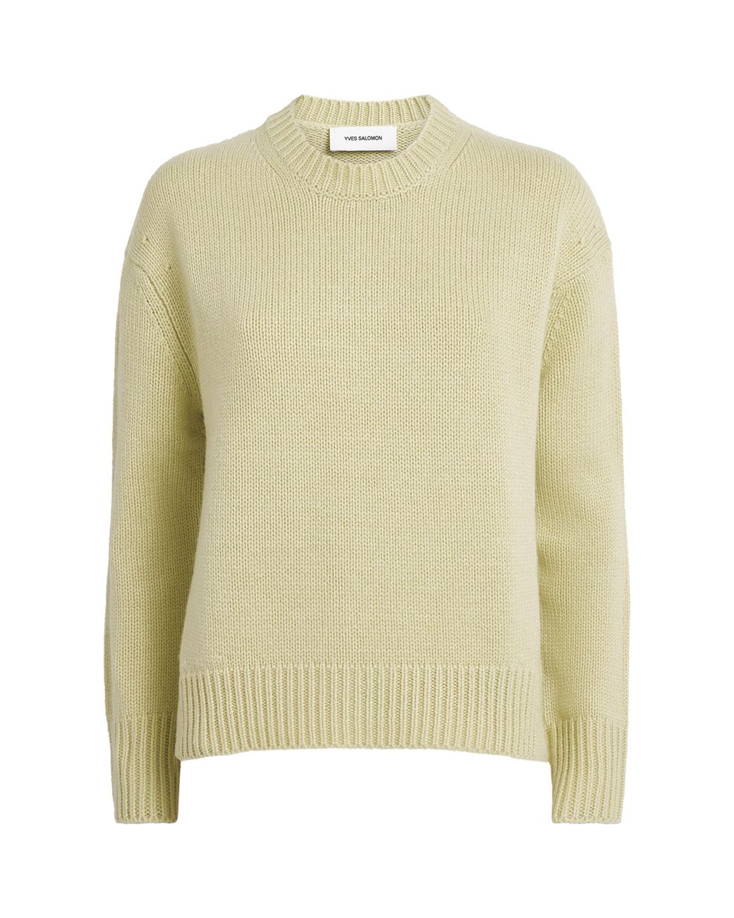 Yves Salomon Green Cashmere Crew-Neck Sweater
