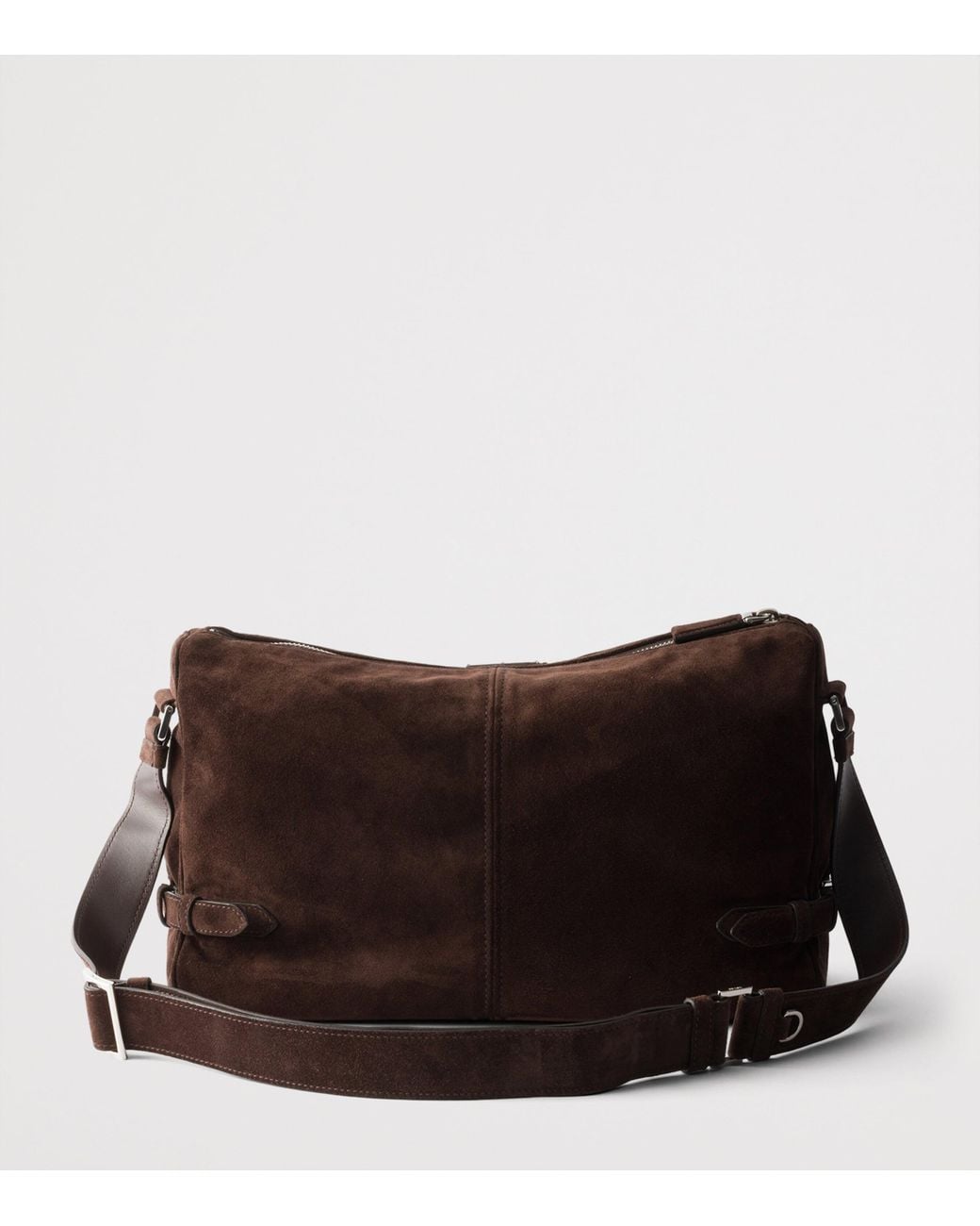 Prada Brown Suede Shoulder Bag for men