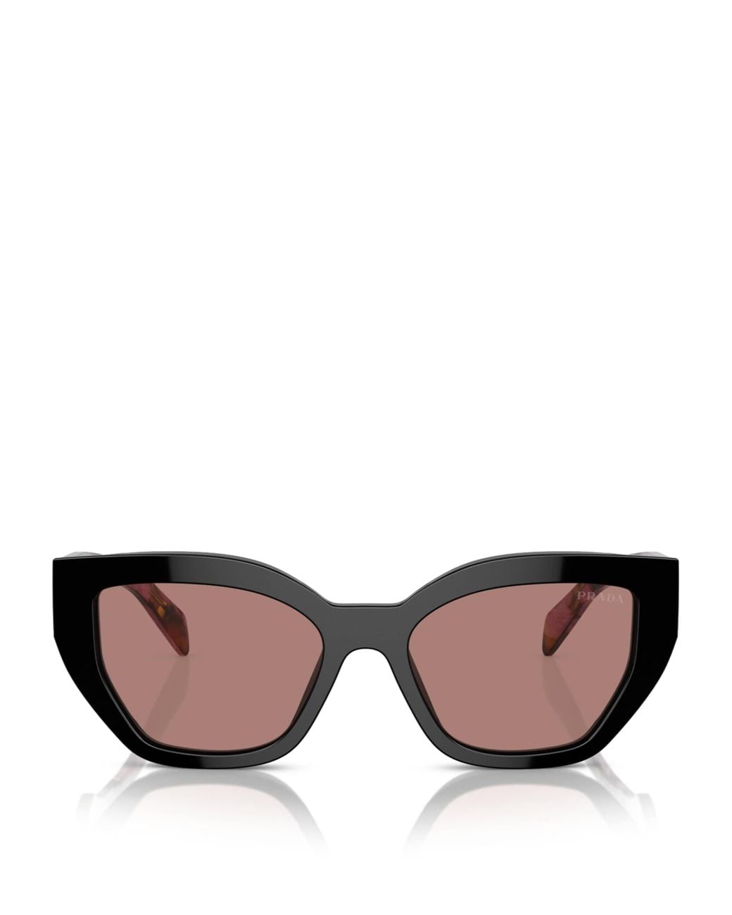 Prada Brown Brushstroke Geometric Sunglasses