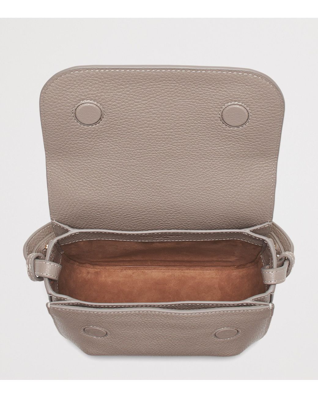 Aspinal Gray Leather Ella Cross-Body Bag