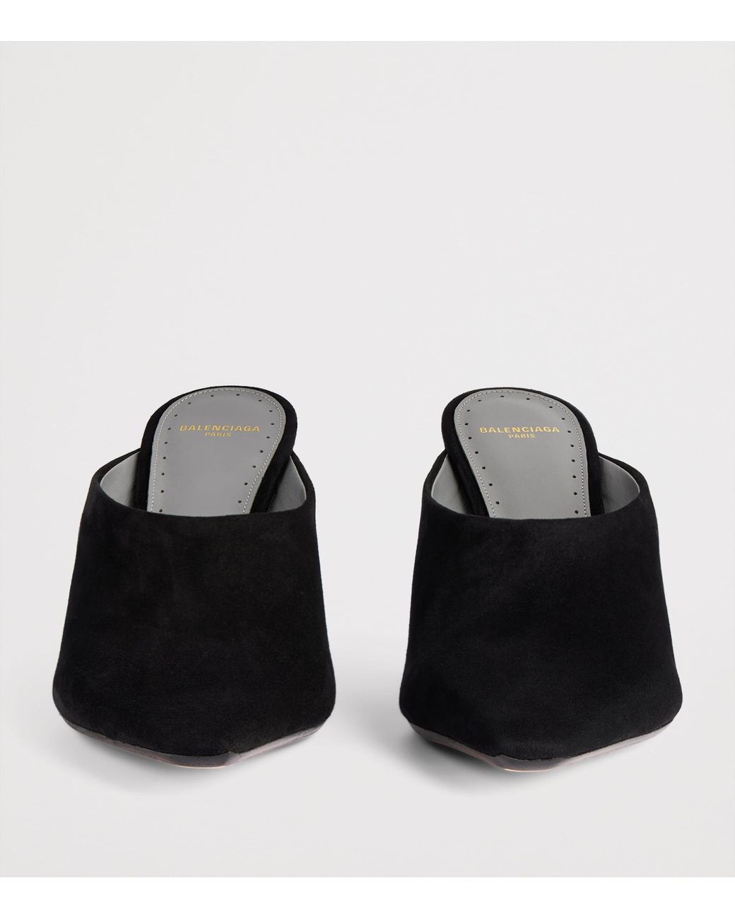 Balenciaga Black Suede Duchesse Mules 90