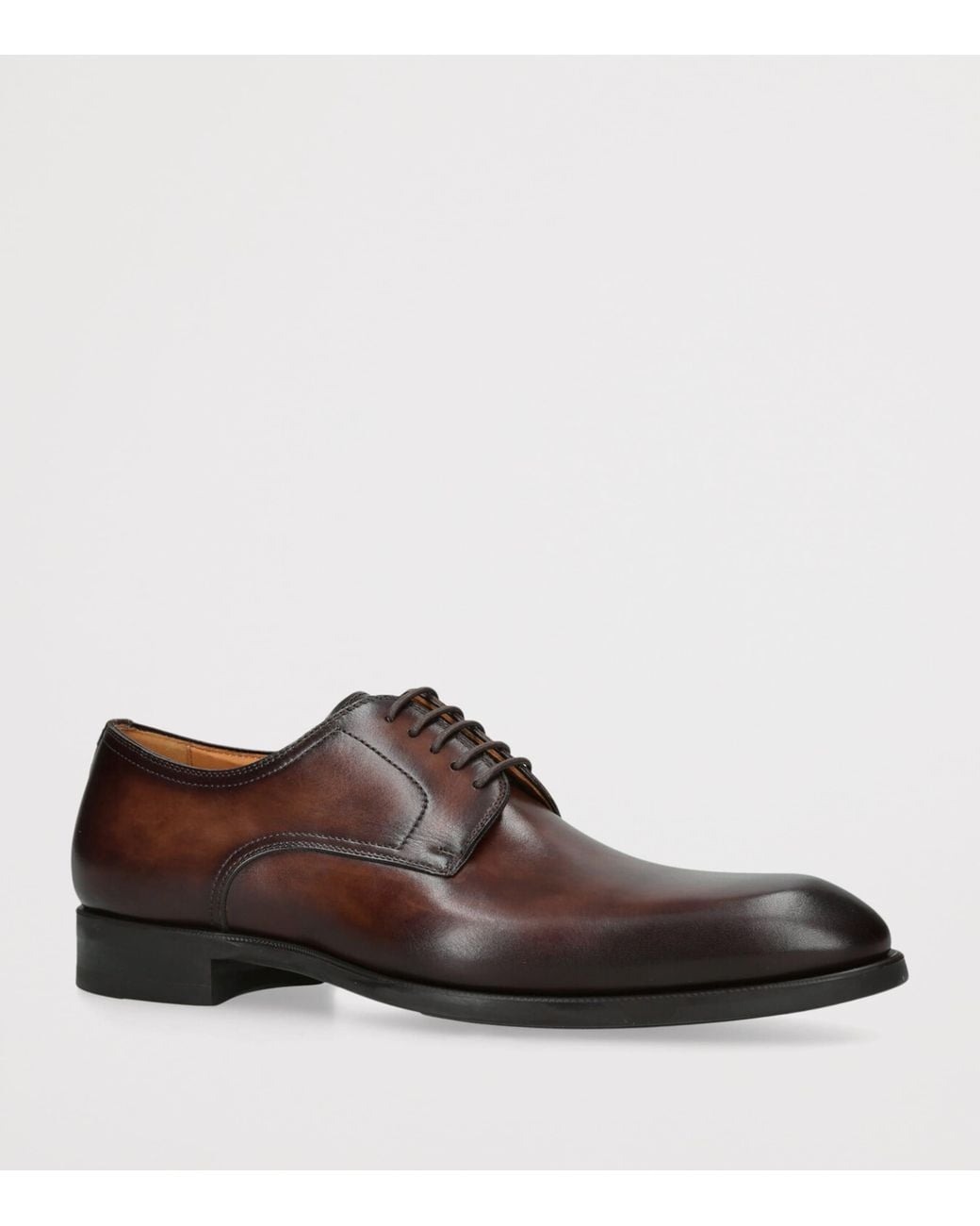 Magnanni Shoes Brown Leather Derby Shoes for men