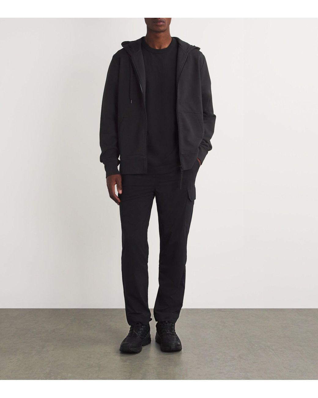 Canada Goose Black Cotton Zip-Up Huron Hoodie for men