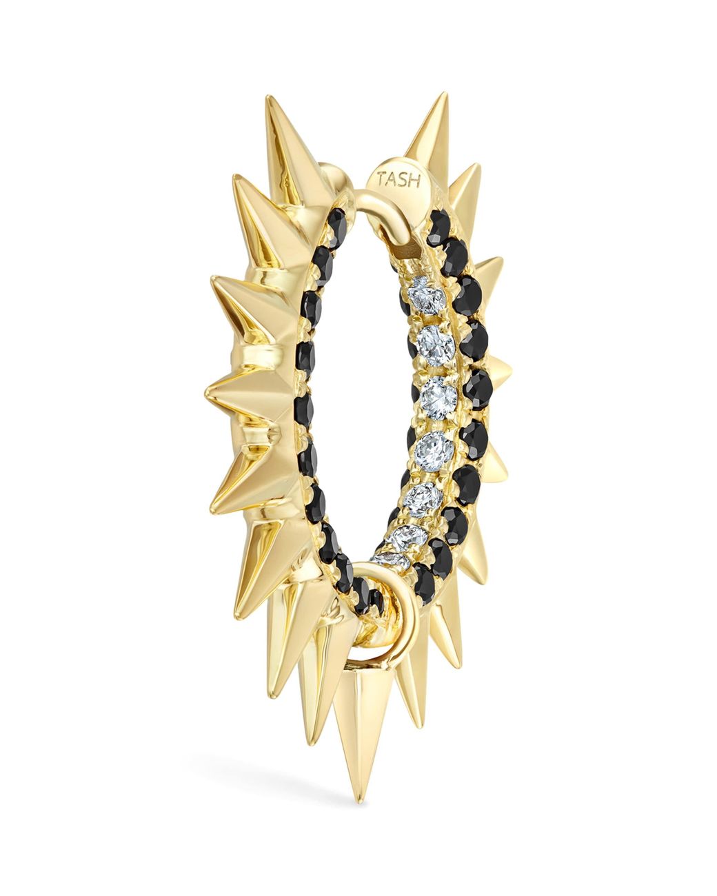 Maria Tash Metallic And Diamond Pavé Metal Mohawk Hoop Earring