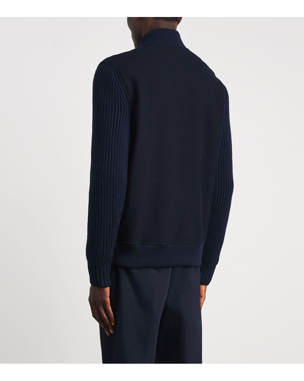 Eleventy Blue Wool Bomber Jacket for men